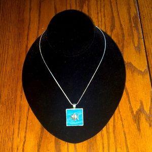 Necklace Fish Handmade Charm 24” Sterling Silver Serpentine Chain